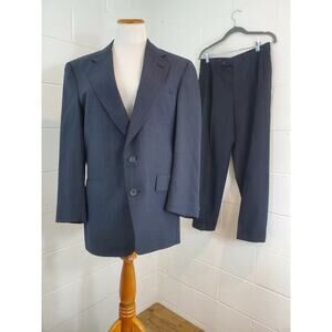 Vintage Austin Reed of Regent Street Mac Hugh Ayrshire Black Pinstripe Suit